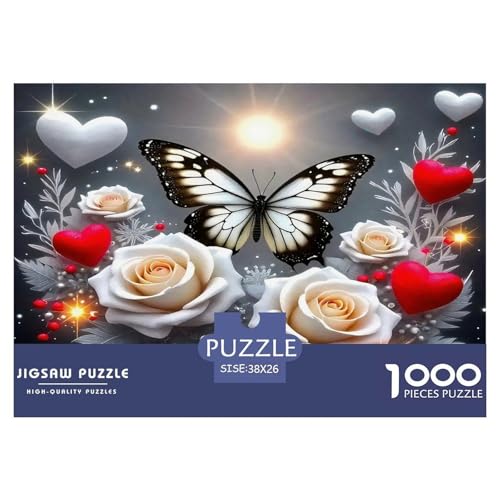 Rose Puzzles 1000 Teile Schwer Puzzle Spielzeug Lernspiel Impossible Herausforderungsspielzeug Für Erwachsene Kinder 38x26cm/1000pcs von UNRXJZLVM