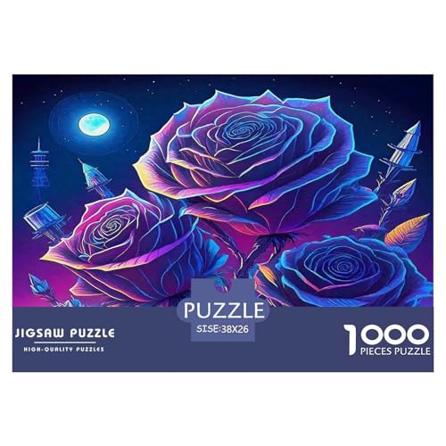 Rose Puzzles 1000 Teile Schwer Puzzle Spielzeug Pädagogisches Spiel Impossible Herausforderungsspielzeug Für Erwachsene Kinder 38x26cm/1000pcs von UNRXJZLVM