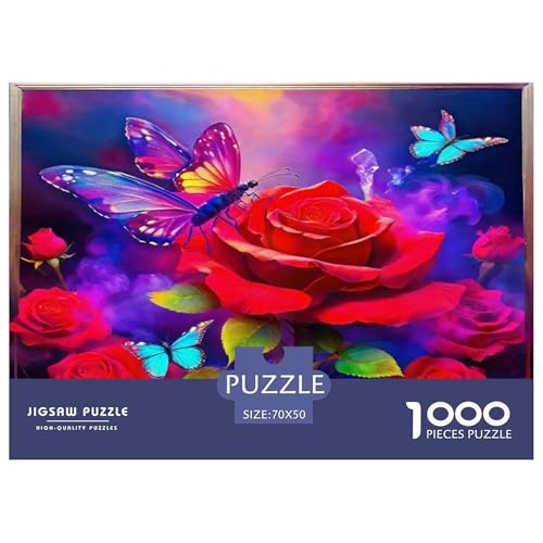 Rose Puzzles 1000 Teile Schwer Puzzle Spielzeug Pädagogisches Spiel Impossible Herausforderungsspielzeug Für Erwachsene Kinder 70x50cm/1000pcs von UNRXJZLVM