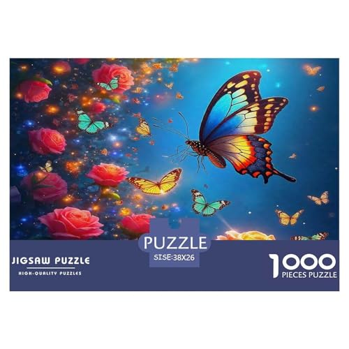 Rose Puzzles 1000-teilige Schwer Puzzle Spielzeug Lernspiel Impossible Herausforderungsspielzeug Für Erwachsene Kinder 38x26cm/1000pcs von UNRXJZLVM