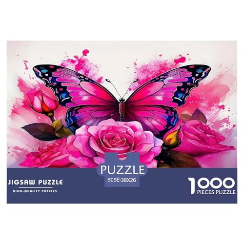 Rose Puzzles 1000-teilige Schwer Puzzle Spielzeug Lernspiel Impossible Herausforderungsspielzeug Für Erwachsene Kinder 38x26cm/1000pcs von UNRXJZLVM