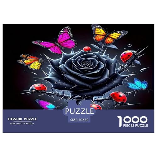 Rose Puzzles 1000-teilige Schwer Puzzle Spielzeug Lernspiel Impossible Herausforderungsspielzeug Für Erwachsene Kinder 70x50cm/1000pcs von UNRXJZLVM