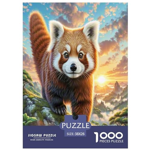 Roter Panda Puzzle 1000 Teile Schwer Puzzle Spielzeug Lernspiel Impossible Herausforderungsspielzeug Für Erwachsene Kinder 38x26cm/1000pcs von UNRXJZLVM