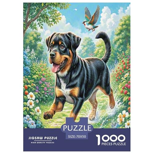 Rottweiler Puzzle 1000 Teile Schwer Puzzle Spielzeug Lernspiel Impossible Herausforderungsspielzeug Für Erwachsene Kinder 70x50cm/1000pcs von UNRXJZLVM