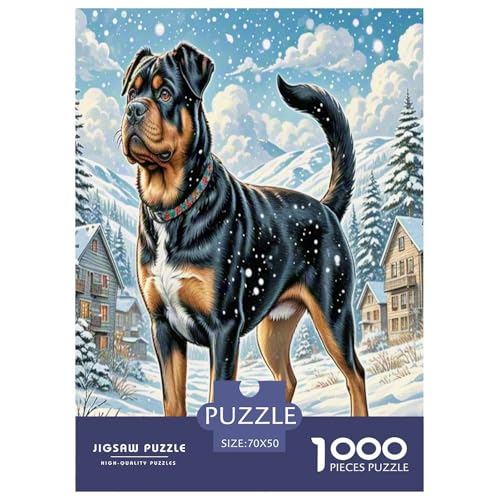 Rottweiler Puzzle 1000-teilige Schwer Puzzle Spielzeug Pädagogisches Spiel Impossible Herausforderungsspielzeug Für Erwachsene Kinder 70x50cm/1000pcs von UNRXJZLVM