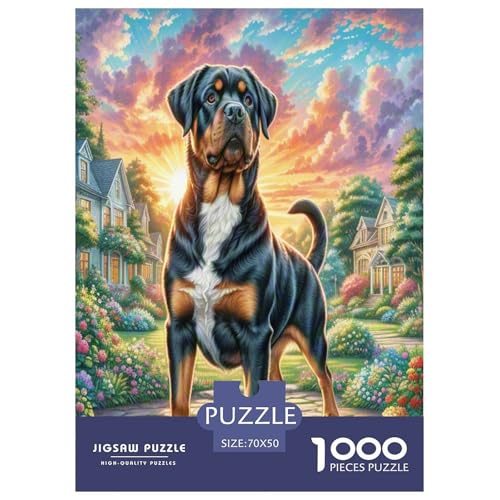 Rottweiler Puzzles 1000 Teile Schwer Puzzle Spielzeug Lernspiel Impossible Herausforderungsspielzeug Für Erwachsene Und Kinder in Bewährter 70x50cm/1000pcs von UNRXJZLVM