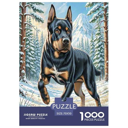 Russischer Schwarzer Terrier Puzzle 1000-teilige Schwer Puzzle Spielzeug Lernspiel Impossible Herausforderung Spielzeug Für Erwachsene Kinder 70x50cm/1000pcs von UNRXJZLVM