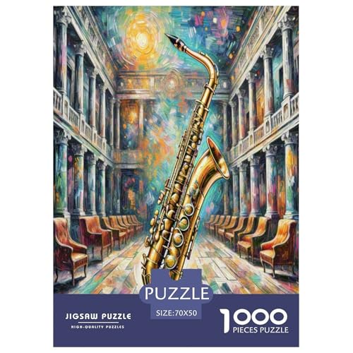 Saxofon Puzzle 1000 Teile Schwer Puzzle Spielzeug Lernspiel Impossible Herausforderungsspielzeug Für Erwachsene Und Kinder Ab 14 Jahren 70x50cm/1000pcs von UNRXJZLVM