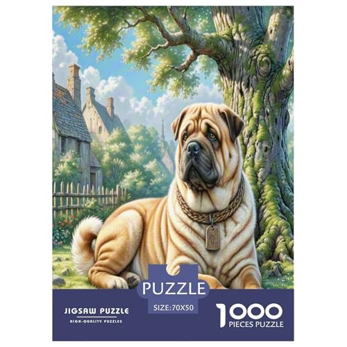 Schar Pei Puzzle 1000 Teile Schwer Puzzle Spielzeug Lernspiel Impossible Herausforderung Spielzeug Für Erwachsene Und Kinder in Bewährter 70x50cm/1000pcs von UNRXJZLVM