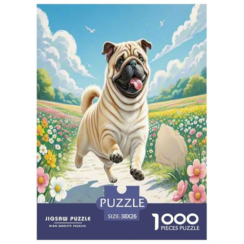 Schar Pei Puzzle 1000-teilige Schwer Puzzle Spielzeug Lernspiel Impossible Herausforderung Spielzeug Für Erwachsene Kinder 38x26cm/1000pcs von UNRXJZLVM