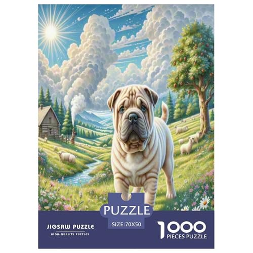 Schar Pei Puzzles 1000 Teile Schwer Puzzle Spielzeug Pädagogisches Spiel Impossible Herausforderungsspielzeug Für Erwachsene Kinder 70x50cm/1000pcs von UNRXJZLVM