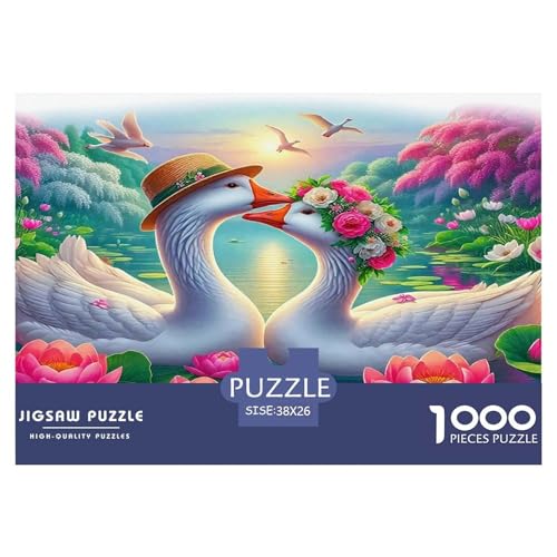 Schwan Puzzle 1000 Teile Schwer Puzzle Spielzeug Pädagogisches Spiel Impossible Herausforderungsspielzeug Für Erwachsene Kinder 38x26cm/1000pcs von UNRXJZLVM