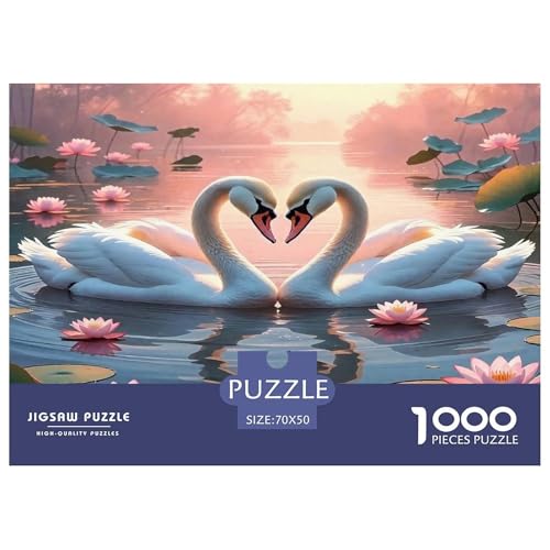 Schwan Puzzle 1000 Teile Schwer Puzzle Spielzeug Pädagogisches Spiel Impossible Herausforderungsspielzeug Für Erwachsene Kinder 70x50cm/1000pcs von UNRXJZLVM