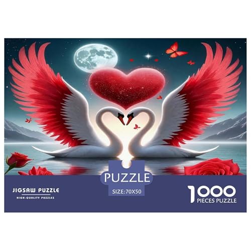 Schwan Puzzle 1000-teilige Schwer Puzzle Spielzeug Lernspiel Impossible Herausforderung Spielzeug Für Erwachsene Kinder 70x50cm/1000pcs von UNRXJZLVM