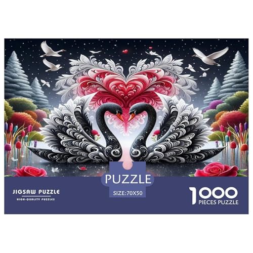 Schwan Puzzle 1000-teilige Schwer Puzzle Spielzeug Lernspiel Impossible Herausforderung Spielzeug Für Erwachsene Kinder 70x50cm/1000pcs von UNRXJZLVM