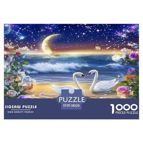 Schwan Puzzle 1000-teilige Schwer Puzzle Spielzeug Lernspiel Impossible Herausforderung Spielzeug Für Erwachsene Und Kinder Ab 14 Jahren 38x26cm/1000pcs von UNRXJZLVM