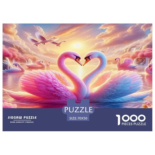Schwan Puzzle 1000-teilige Schwer Puzzle Spielzeug Lernspiel Impossible Herausforderungsspielzeug Für Erwachsene Kinder 70x50cm/1000pcs von UNRXJZLVM