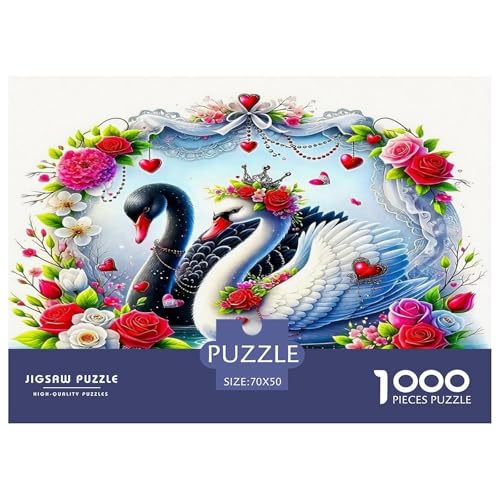 Schwan Puzzle 1000-teilige Schwer Puzzle Spielzeug Lernspiel Impossible Herausforderungsspielzeug Für Erwachsene Kinder 70x50cm/1000pcs von UNRXJZLVM