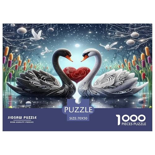 Schwan Puzzle 1000-teilige Schwer Puzzle Spielzeug Pädagogisches Spiel Impossible Herausforderungsspielzeug Für Erwachsene Kinder 70x50cm/1000pcs von UNRXJZLVM