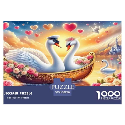 Schwan Puzzles 1000 Teile Schwer Puzzle Spielzeug Lernspiel Impossible Herausforderung Spielzeug Für Erwachsene Kinder 38x26cm/1000pcs von UNRXJZLVM