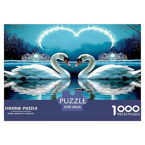 Schwan Puzzles 1000 Teile Schwer Puzzle Spielzeug Lernspiel Impossible Herausforderung Spielzeug Für Erwachsene Kinder 38x26cm/1000pcs von UNRXJZLVM