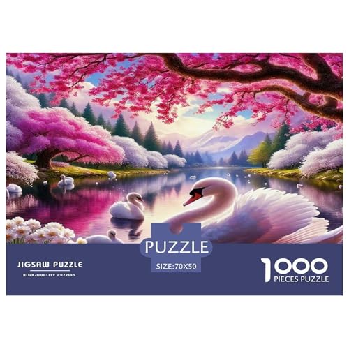 Schwan Puzzles 1000 Teile Schwer Puzzle Spielzeug Lernspiel Impossible Herausforderung Spielzeug Für Erwachsene Kinder 70x50cm/1000pcs von UNRXJZLVM