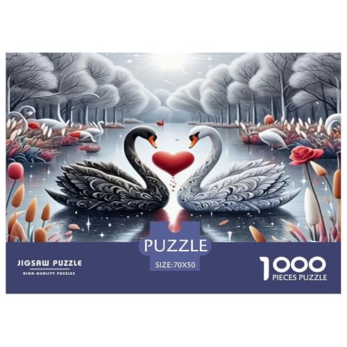 Schwan Puzzles 1000 Teile Schwer Puzzle Spielzeug Lernspiel Impossible Herausforderungsspielzeug Für Erwachsene Kinder 70x50cm/1000pcs von UNRXJZLVM