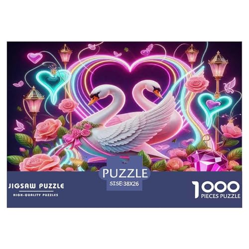 Schwan Puzzles 1000 Teile Schwer Puzzle Spielzeug Pädagogisches Spiel Impossible Herausforderung Spielzeug Für Erwachsene Und Kinder in Bewährter 38x26cm/1000pcs von UNRXJZLVM