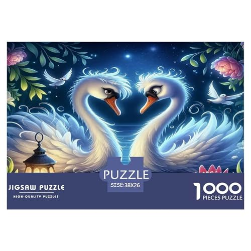Schwan Puzzles 1000 Teile Schwer Puzzle Spielzeug Pädagogisches Spiel Impossible Herausforderungsspielzeug Für Erwachsene Kinder 38x26cm/1000pcs von UNRXJZLVM
