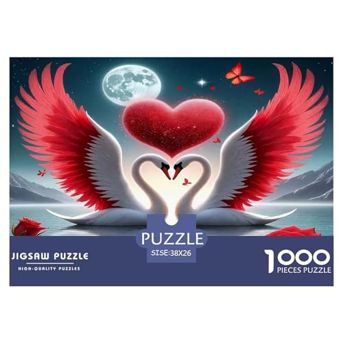 Schwan Puzzles 1000 Teile Schwer Puzzle Spielzeug Pädagogisches Spiel Impossible Herausforderungsspielzeug Für Erwachsene Kinder 38x26cm/1000pcs von UNRXJZLVM