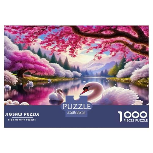 Schwan Puzzles 1000 Teile Schwer Puzzle Spielzeug Pädagogisches Spiel Impossible Herausforderungsspielzeug Für Erwachsene Kinder 38x26cm/1000pcs von UNRXJZLVM