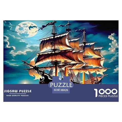 Segelboot Puzzle 1000 Teile Schwer Puzzle Spielzeug Lernspiel Impossible Herausforderung Spielzeug Für Erwachsene Kinder 38x26cm/1000pcs von UNRXJZLVM
