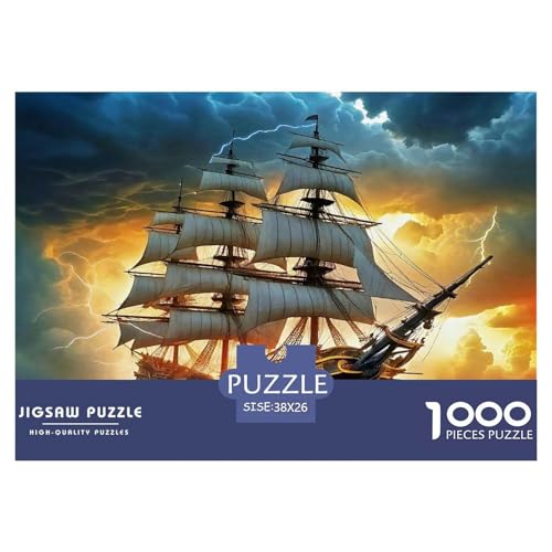 Segelboot Puzzle 1000-teilige Schwer Puzzle Spielzeug Lernspiel Impossible Herausforderung Spielzeug Für Erwachsene Kinder 38x26cm/1000pcs von UNRXJZLVM