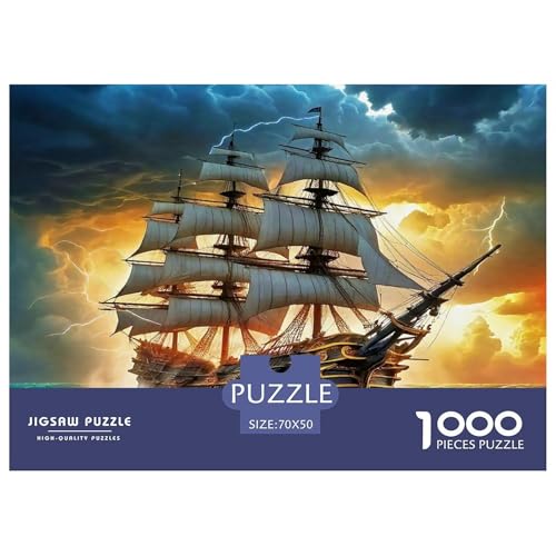 Segelboot Puzzle 1000-teilige Schwer Puzzle Spielzeug Pädagogisches Spiel Impossible Herausforderungsspielzeug Für Erwachsene Kinder 70x50cm/1000pcs von UNRXJZLVM