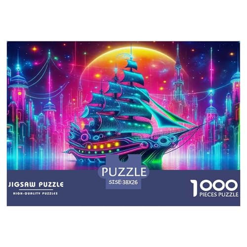 Segelboot Puzzles 1000-teilige Schwer Puzzle Spielzeug Lernspiel Impossible Herausforderungsspielzeug Für Erwachsene Kinder 38x26cm/1000pcs von UNRXJZLVM