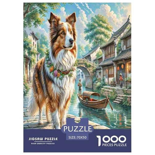 Shetland Schafedog Puzzle 1000 Teile Schwer Puzzle Spielzeug Lernspiel Impossible Herausforderungsspielzeug Für Erwachsene Kinder 70x50cm/1000pcs von UNRXJZLVM