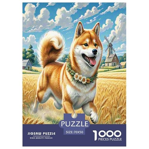 Shiba Inu Puzzle 1000-teilige Schwer Puzzle Spielzeug Lernspiel Impossible Herausforderung Spielzeug Für Erwachsene Kinder 70x50cm/1000pcs von UNRXJZLVM