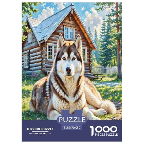 SibIrischer Husky Puzzles 1000 Teile Schwer Puzzle Spielzeug Lernspiel Impossible Herausforderungsspielzeug Für Erwachsene Und Kinder in Bewährter 70x50cm/1000pcs von UNRXJZLVM
