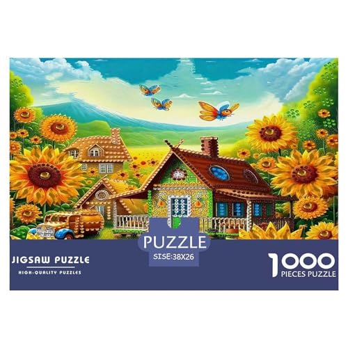 Sonnenblumen Puzzle 1000 Teile Schwer Puzzle Spielzeug Lernspiel Impossible Herausforderungsspielzeug Für Erwachsene Kinder 38x26cm/1000pcs von UNRXJZLVM