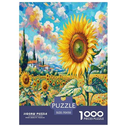 Sonnenblumen Puzzle 1000 Teile Schwer Puzzle Spielzeug Lernspiel Impossible Herausforderungsspielzeug Für Erwachsene Kinder 70x50cm/1000pcs von UNRXJZLVM