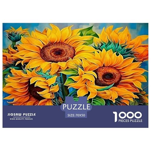 Sonnenblumen Puzzle 1000 Teile Schwer Puzzle Spielzeug Pädagogisches Spiel Impossible Herausforderungsspielzeug Für Erwachsene Kinder 70x50cm/1000pcs von UNRXJZLVM