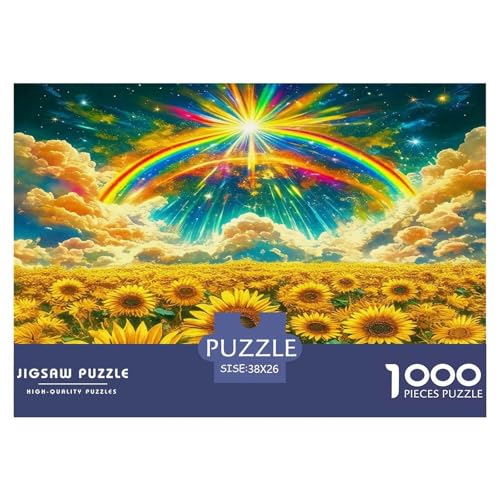 Sonnenblumen Puzzle 1000-teilige Schwer Puzzle Spielzeug Lernspiel Impossible Herausforderungsspielzeug Für Erwachsene Kinder 38x26cm/1000pcs von UNRXJZLVM