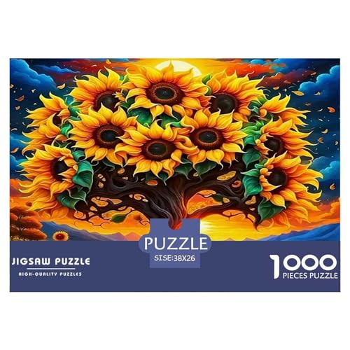 Sonnenblumen Puzzle 1000-teilige Schwer Puzzle Spielzeug Pädagogisches Spiel Impossible Herausforderungsspielzeug Für Erwachsene Kinder 38x26cm/1000pcs von UNRXJZLVM