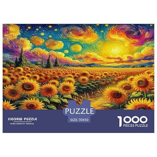 Sonnenblumen Puzzles 1000 Teile Schwer Puzzle Spielzeug Lernspiel Impossible Herausforderung Spielzeug Für Erwachsene Kinder 70x50cm/1000pcs von UNRXJZLVM