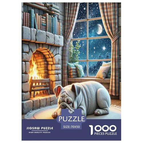 Spielzeug Bulldog Puzzles 1000 Teile Schwer Puzzle Spielzeug Lernspiel Impossible Herausforderungsspielzeug Für Erwachsene Kinder 70x50cm/1000pcs von UNRXJZLVM