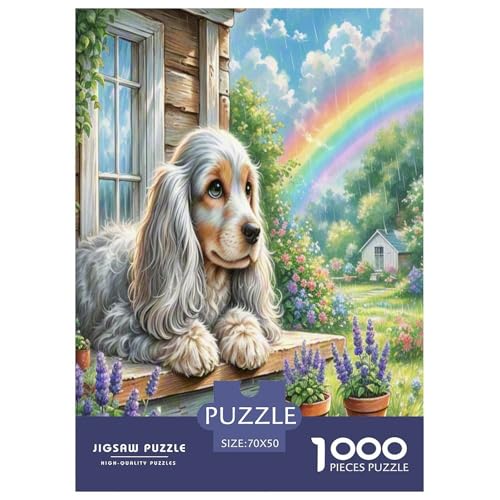 Spielzeug Langhaarer Ohrhund Puzzle 1000-teilige Schwer Puzzle Spielzeug Lernspiel Impossible Herausforderungsspielzeug Für Erwachsene Und Kinder in Bewährter 70x50cm/1000pcs von UNRXJZLVM