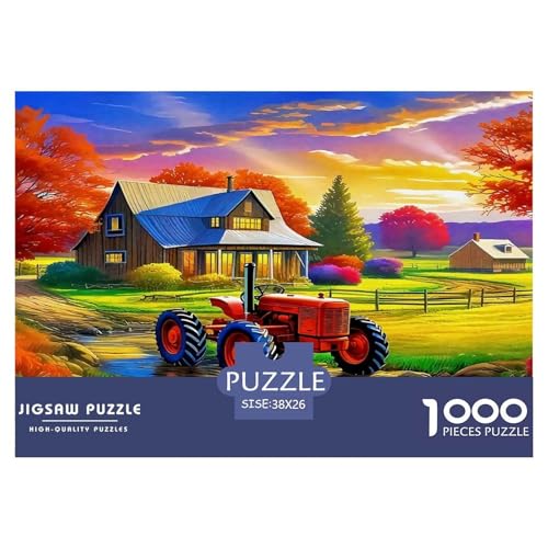 Traktor Puzzle 1000-teilige Schwer Puzzle Spielzeug Lernspiel Impossible Herausforderungsspielzeug Für Erwachsene Kinder 38x26cm/1000pcs von UNRXJZLVM