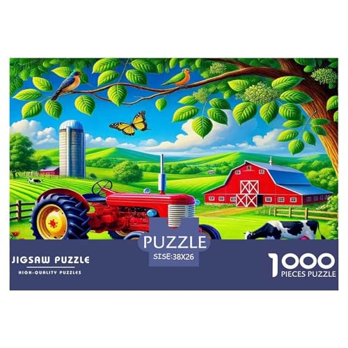 Traktor Puzzle 1000-teilige Schwer Puzzle Spielzeug Pädagogisches Spiel Impossible Herausforderungsspielzeug Für Erwachsene Kinder 38x26cm/1000pcs von UNRXJZLVM