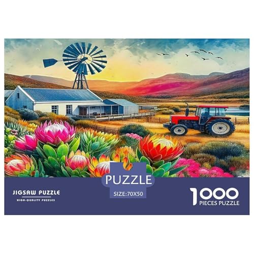 Traktor Puzzles 1000-teilige Schwer Puzzle Spielzeug Lernspiel Impossible Herausforderungsspielzeug Für Erwachsene Kinder 70x50cm/1000pcs von UNRXJZLVM