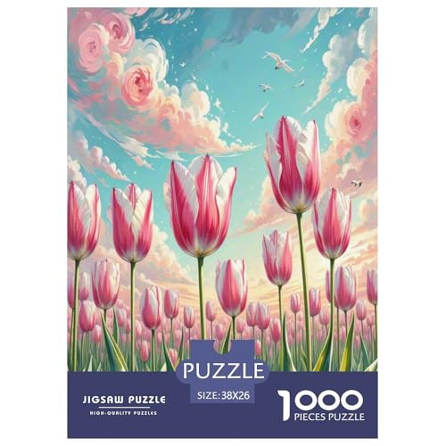 Tulpen Puzzle 1000 Teile Schwer Puzzle Spielzeug Lernspiel Impossible Herausforderung Spielzeug Für Erwachsene Kinder 38x26cm/1000pcs von UNRXJZLVM